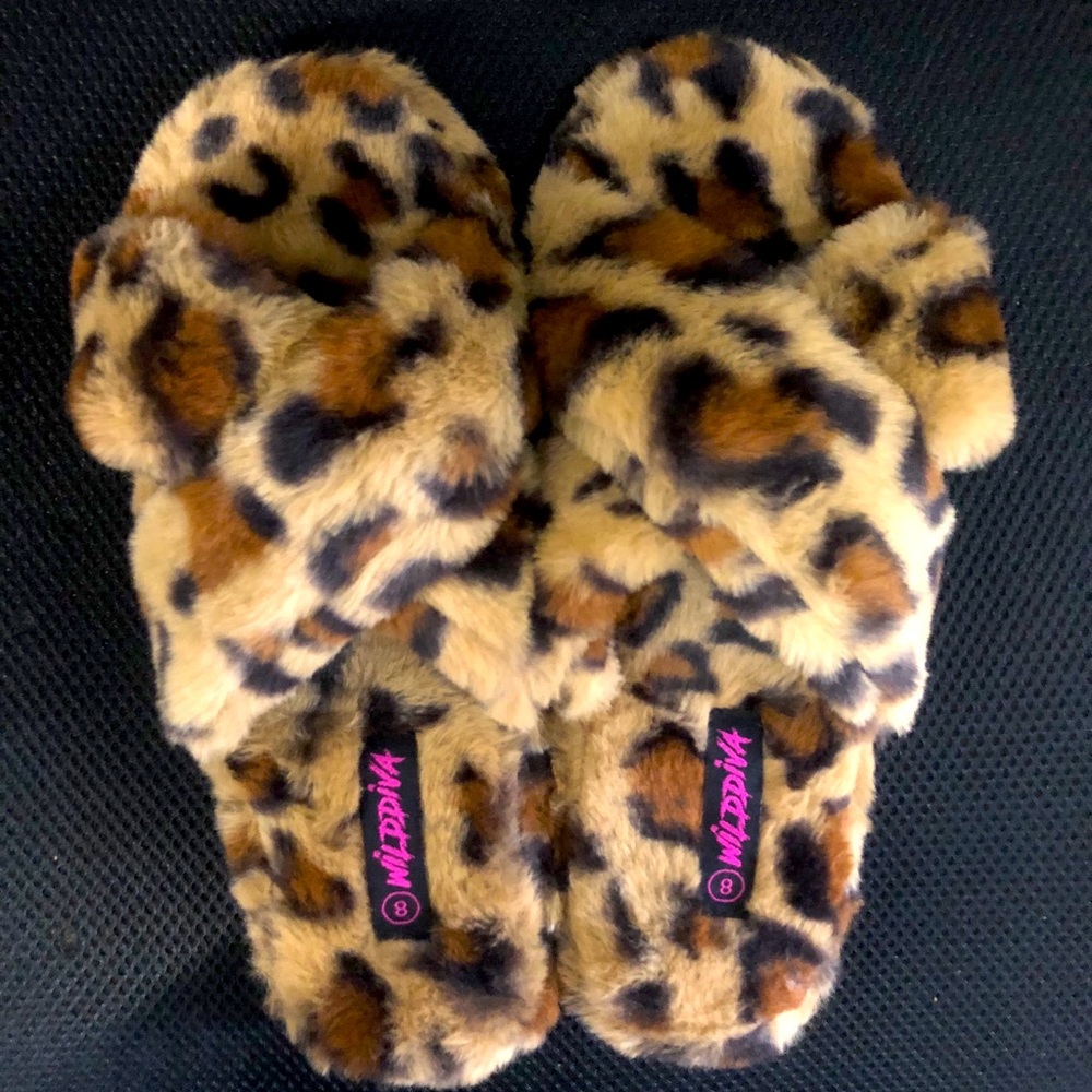 Fur slippers for indoor and outdoor